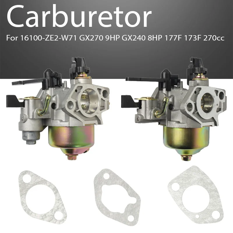 Carburetor Carb Assembly Kit 16100-ZE2-W71 Compatible GX270 9HP GX240 8HP 177F 173F 270cc Generator Water Pump Gasket Fuel Hose
Carburetor Carb Assembly Kit 16100-ZE2-W71 Compatible GX270 9HP GX240 8HP 177F 173F 270cc Generator Water Pump Gasket Fuel Hose