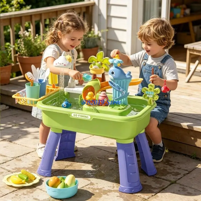 Q0KB Kids Pretend Play Water Table With Removable Stands And Play Accessories
Q0KB Kids Pretend Play Water Table With Removable Stands And Play Accessories
