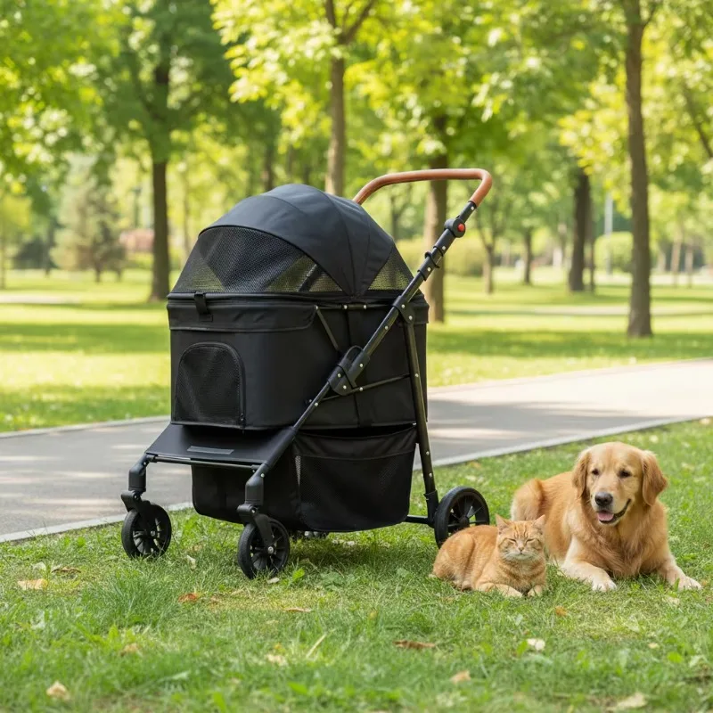 Pet Travel Stroller Adjustable Lightweight 4-Wheel Foldable Portable Detachable Aluminum Double Capacity for Small & Medium Pets
Pet Travel Stroller Adjustable Lightweight 4-Wheel Foldable Portable Detachable Aluminum Double Capacity for Small & Medium Pets