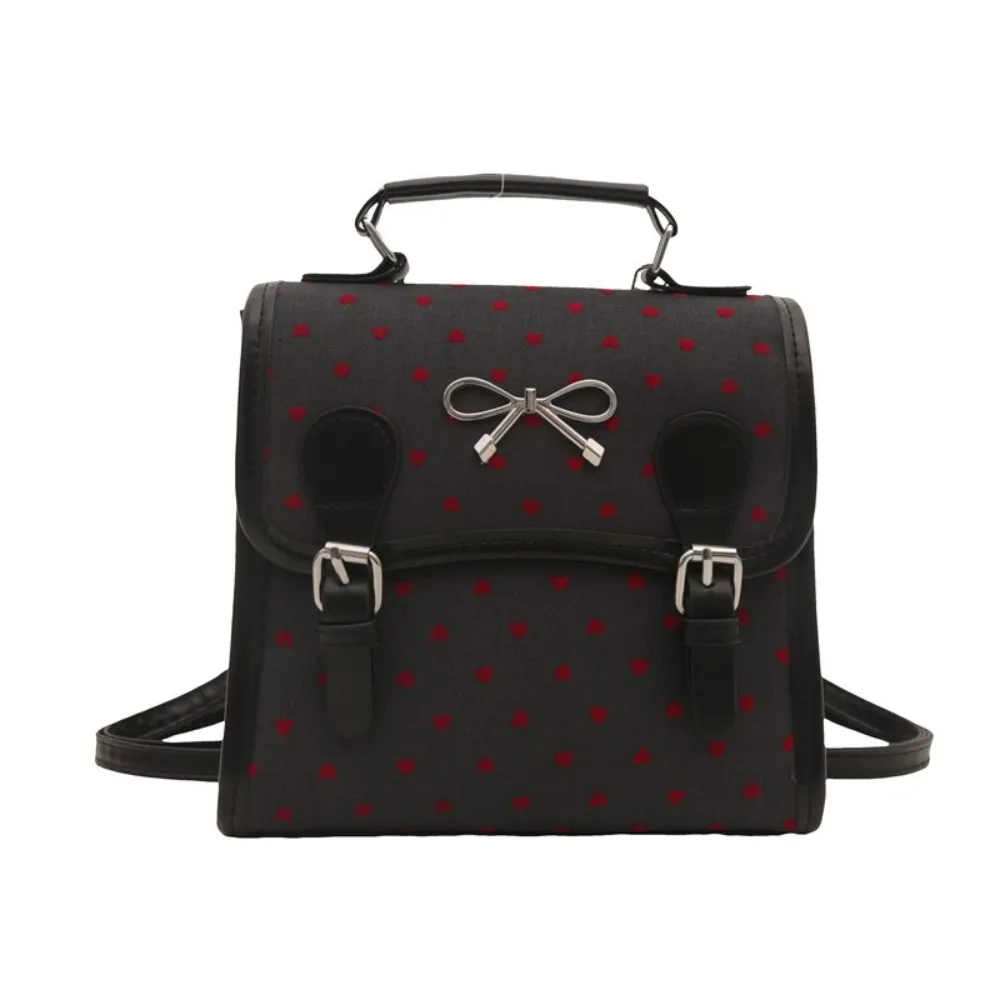 Fashion PU Canvas Backpack Polka Dot Multi Functional Bow Crossbody Bag Love Heart Large Capacity Student School Bag Ladies
Fashion PU Canvas Backpack Polka Dot Multi Functional Bow Crossbody Bag Love Heart Large Capacity Student School Bag Ladies