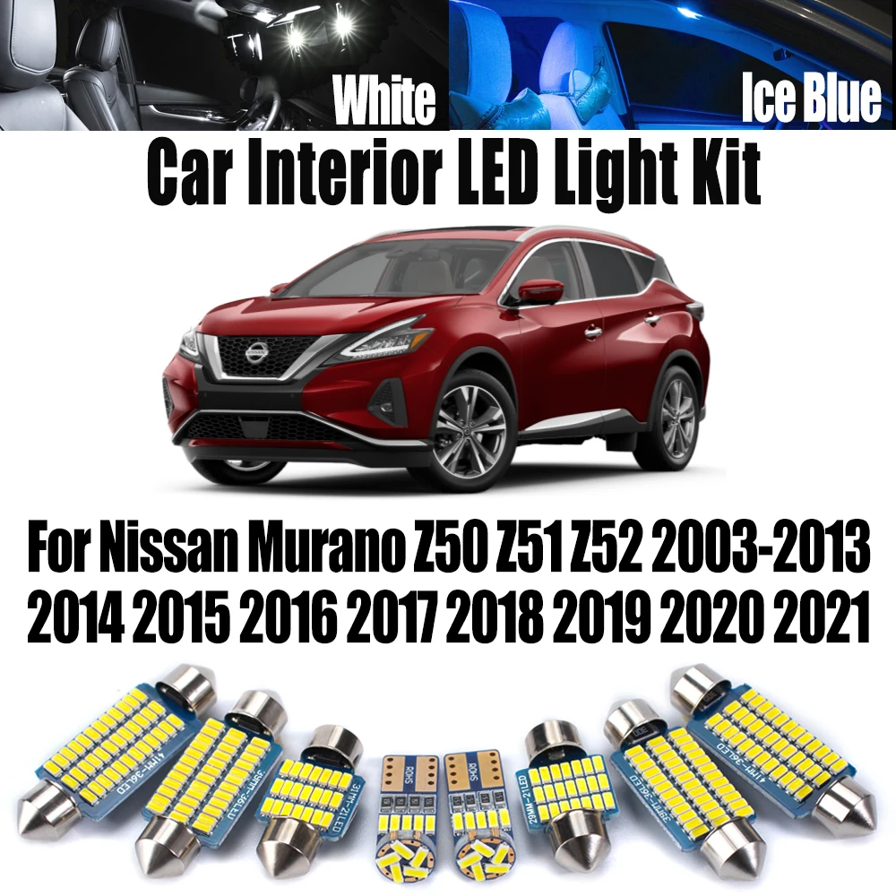 Canbus светодиодный светильник для внутреннего косметического зеркала с картой купола, комплект ламп для багажника для Nissan Murano Z50 Z51 Z52 2003-2019 2020 2021 аксессуары 
Canbus светодиодный светильник для внутреннего косметического зеркала с картой купола, комплект ламп для багажника для Nissan Murano Z50 Z51 Z52 2003-2019 2020 2021 аксессуары