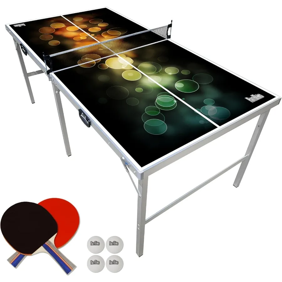 PartyLife 6 ft x 3 ft Mid-Size Portable Folding Indoor Outdoor Ping Pong Table Tennis Table with Optional LED Lights for and Ad
PartyLife 6 ft x 3 ft Mid-Size Portable Folding Indoor Outdoor Ping Pong Table Tennis Table with Optional LED Lights for and Ad