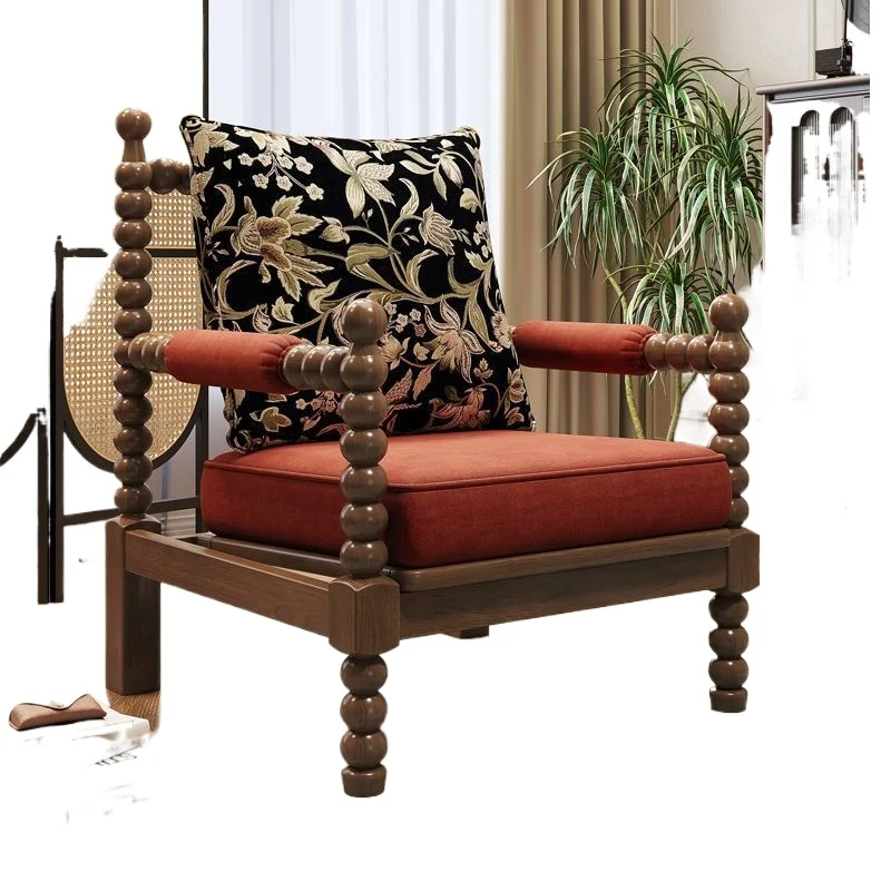 Solid wood fabric chair vintage style living room chair sofa bedroom American pearl chair single vintage
Solid wood fabric chair vintage style living room chair sofa bedroom American pearl chair single vintage