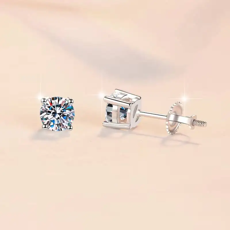 Moissanite 0.5ct 1ct D Color 925 Sterling Silver 4 Prong Classic Stud Earrings for Women
Moissanite 0.5ct 1ct D Color 925 Sterling Silver 4 Prong Classic Stud Earrings for Women