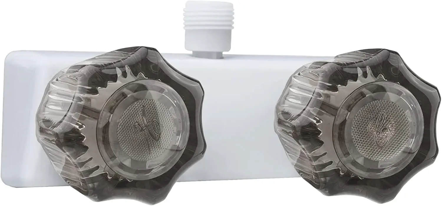 RV Shower Faucet 4" Camper Shower Valve Diverter Replacement Dual Smoked Acrylic Knobs White+Smoke Gray
RV Shower Faucet 4" Camper Shower Valve Diverter Replacement Dual Smoked Acrylic Knobs White+Smoke Gray