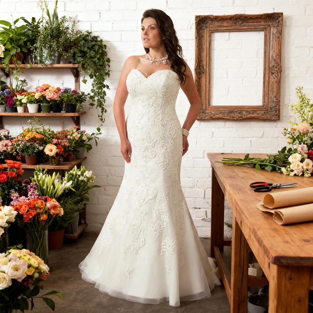 Mermaid Sweetheart Wedding Dress Appliques Backless Lace Up Chapel Train Custom Made Robe De Soirée De Mariage Drop Shipping
Mermaid Sweetheart Wedding Dress Appliques Backless Lace Up Chapel Train Custom Made Robe De Soirée De Mariage Drop Shipping