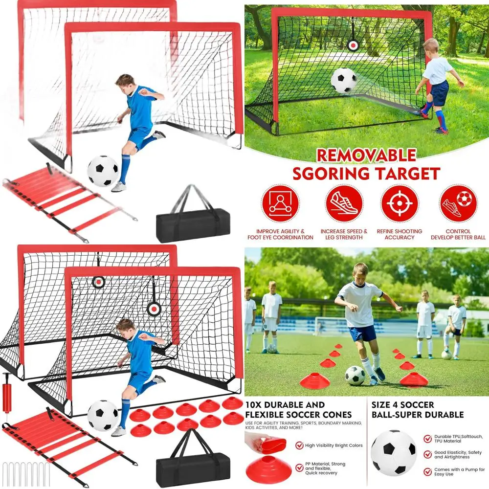 Portable Soccer Goals for Backyard Training with Ball, Cones, and Carry Bag - Youth Outdoor Sports Equipment
Portable Soccer Goals for Backyard Training with Ball, Cones, and Carry Bag - Youth Outdoor Sports Equipment