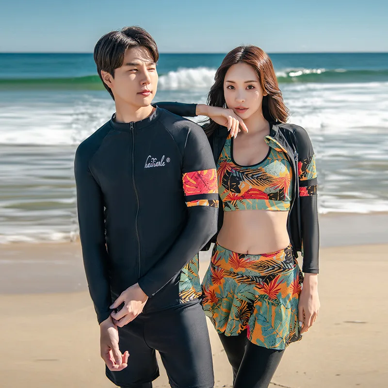Korean Couple Diving Suit Women Men's Print Surfing Suits Swimsuit Long Sleeve Top Sun Protection Sports Pants Skirts Swimwear
Korean Couple Diving Suit Women Men's Print Surfing Suits Swimsuit Long Sleeve Top Sun Protection Sports Pants Skirts Swimwear