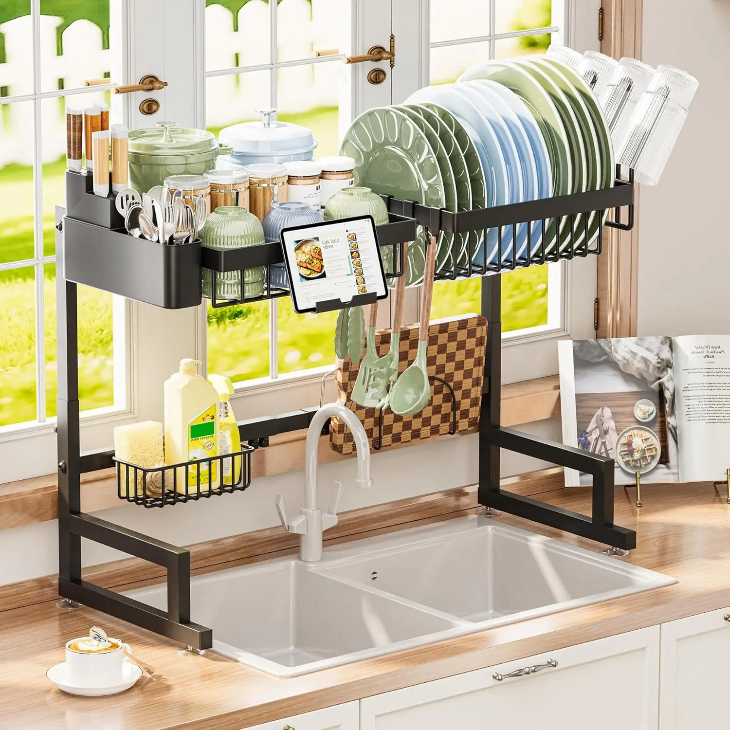Over The Sink Dish Drying Rack (Expandable Height and Length) Snap-On Design 2 Tier Large Dish Rack
Over The Sink Dish Drying Rack (Expandable Height and Length) Snap-On Design 2 Tier Large Dish Rack