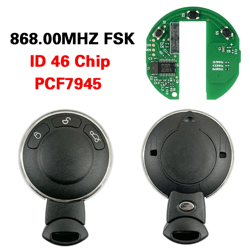 CN006034 Aftermarket Remote for BMW Mini Cooper Smart Key 3 Button 868MHz ID46(PCF7945)
CN006034 Aftermarket Remote for BMW Mini Cooper Smart Key 3 Button 868MHz ID46(PCF7945)