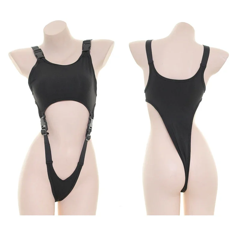 Japanese Black Siamese Vest Anime Girls Cosplay Swimwear Sukumizu Sexy Buckle Hollow Out Jumpsuits Women Slim Bodysuit Wholesale
Japanese Black Siamese Vest Anime Girls Cosplay Swimwear Sukumizu Sexy Buckle Hollow Out Jumpsuits Women Slim Bodysuit Wholesale