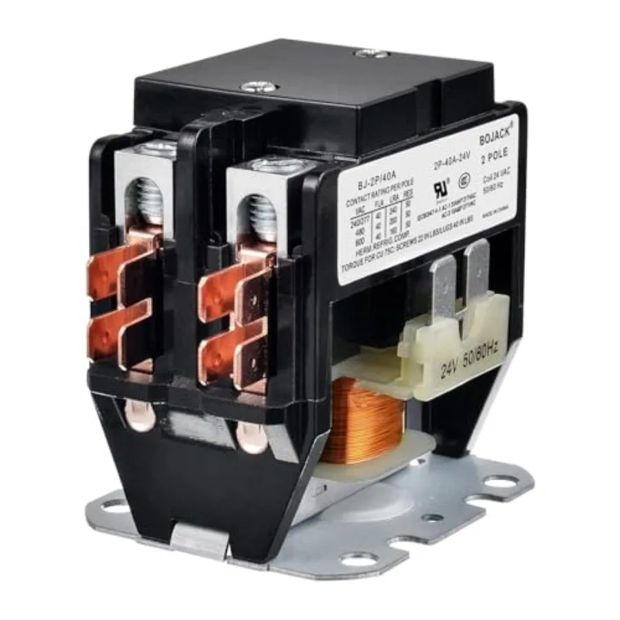 2 Poles FLA 40 Amp Coil 24 VAC Air Conditioner Condenser Compressor Contactor AC Definite Purpose Contactor
2 Poles FLA 40 Amp Coil 24 VAC Air Conditioner Condenser Compressor Contactor AC Definite Purpose Contactor