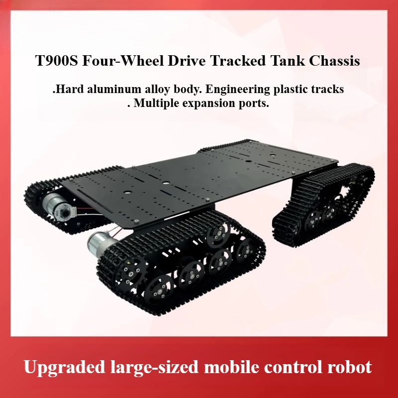 T900 4WD Metal Chassis Plastic Tracked Smart Robot Car Support ROS Autonomous Driving Model DIY Educational Robot Platform