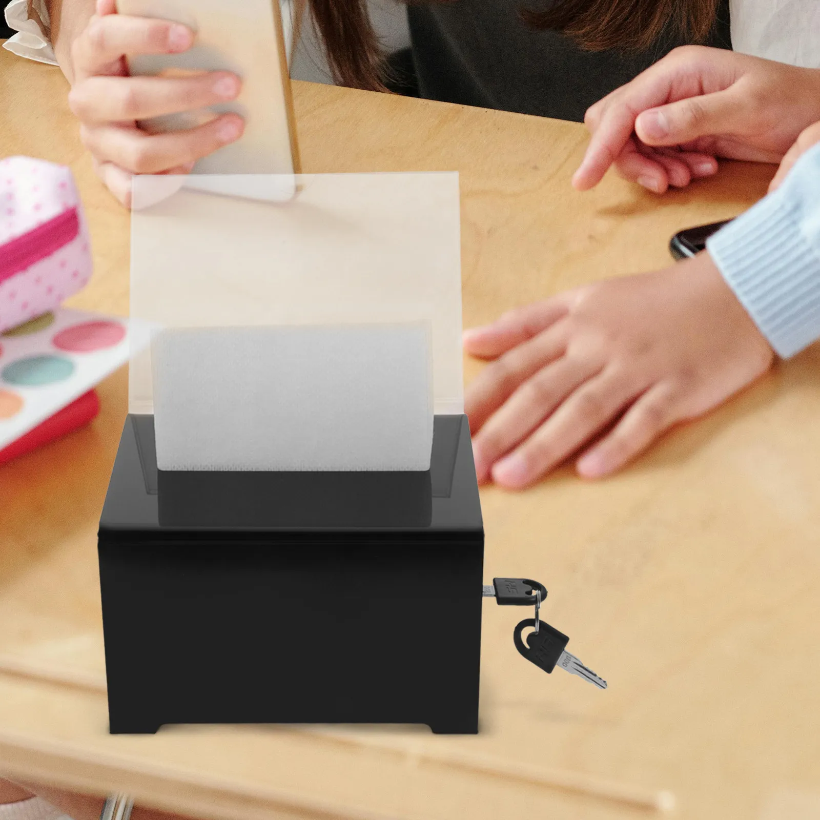 Premium Acrylic Donation Box with Lock for Voting Ballots Suggestions Complaints Letters Tips Fundraising Office Factory Public
Premium Acrylic Donation Box with Lock for Voting Ballots Suggestions Complaints Letters Tips Fundraising Office Factory Public