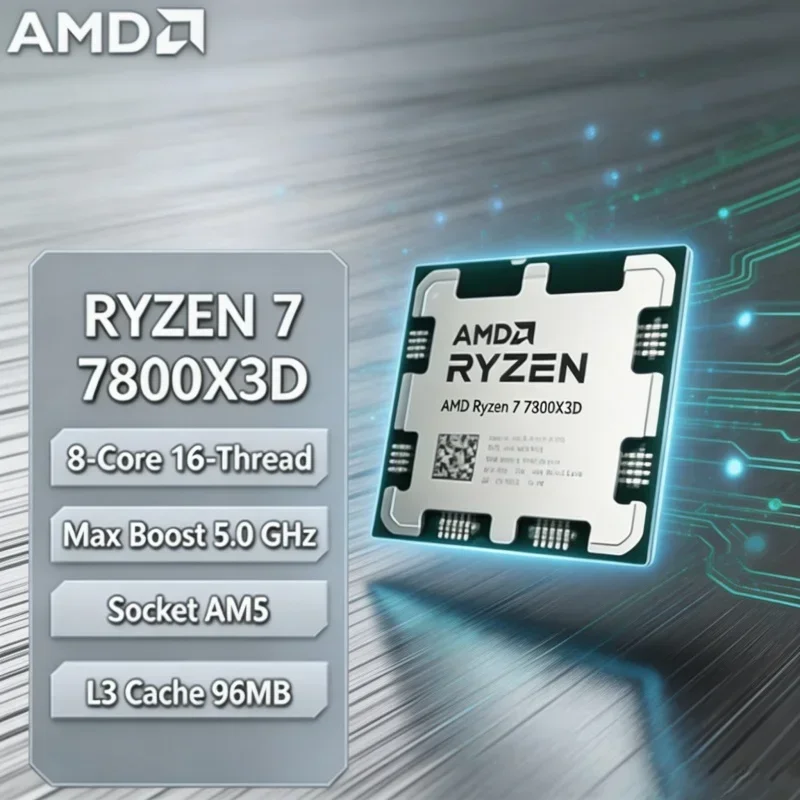 AMD R7 7800X3D Ryzen 7 7800X3D 8 Core 16 Thread for E Sports Gaming Streaming Content Creation AM5 Desktop CPU No Cooler
AMD R7 7800X3D Ryzen 7 7800X3D 8 Core 16 Thread for E Sports Gaming Streaming Content Creation AM5 Desktop CPU No Cooler