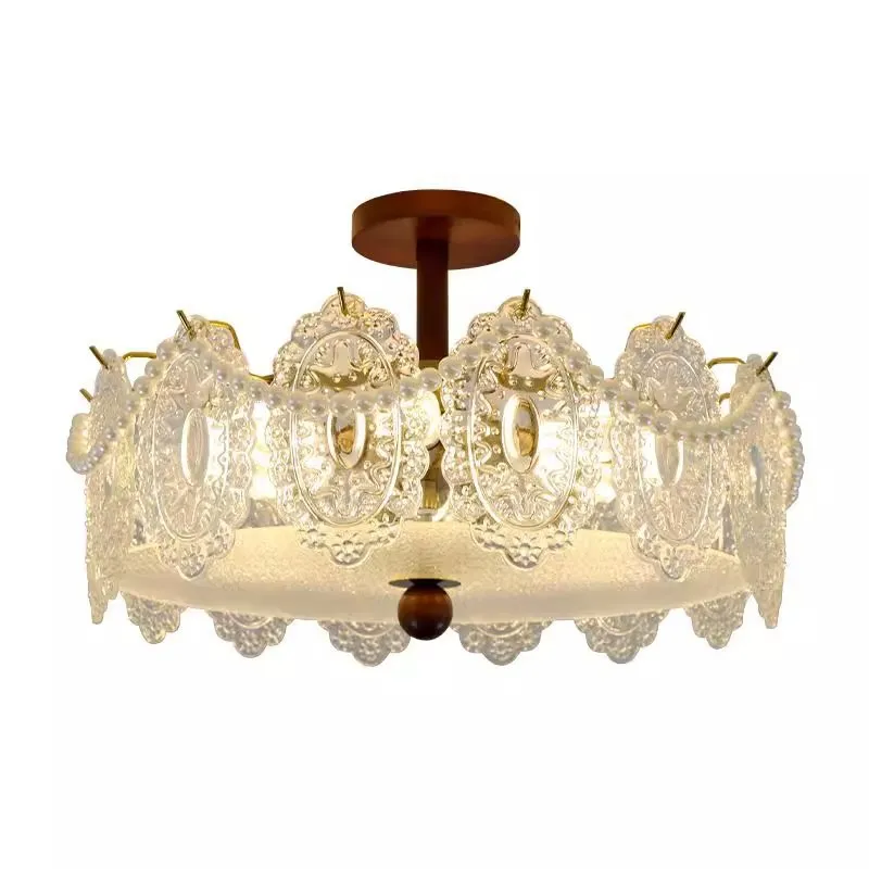 Bedroom light glass pearl retro light luxury crystal new ceiling light
Bedroom light glass pearl retro light luxury crystal new ceiling light