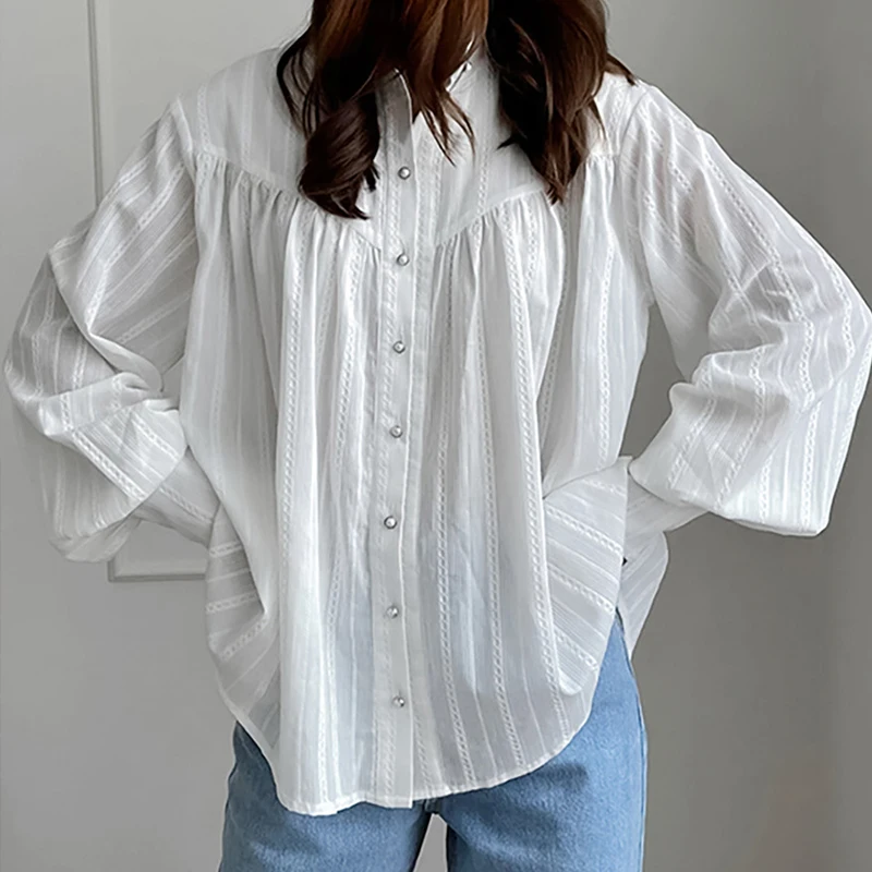 Spring Summer Women's Shirt New Simple Solid Color Puffy Sleeve Tops Single Breasted Daily Commuting Long Sleeve
Spring Summer Women's Shirt New Simple Solid Color Puffy Sleeve Tops Single Breasted Daily Commuting Long Sleeve