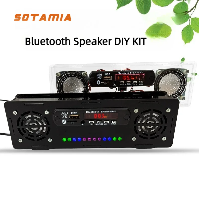SOTAMIA Portable Bluetooth Speaker Kit 3Wx2 Power Amplifier USB TF Card LED Voice Control Level Indicator FM Radio DIY Kits
SOTAMIA Portable Bluetooth Speaker Kit 3Wx2 Power Amplifier USB TF Card LED Voice Control Level Indicator FM Radio DIY Kits