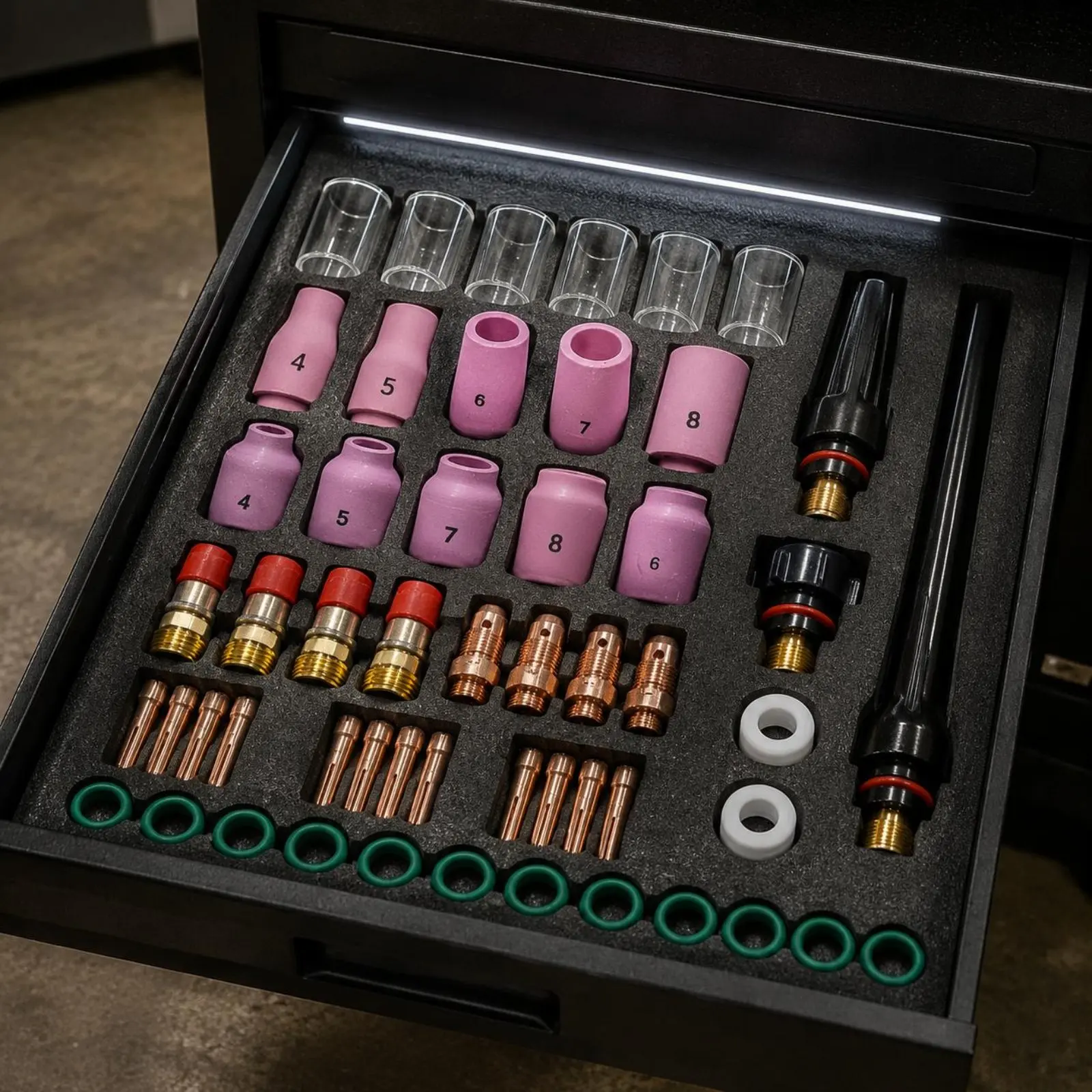 53Pcs TIG Gas Lens Kit DB SR WP-17 18 26 Torch Parts Long-Lasting TIG Welding Torch Gun Accessories for Welders Workshop Garage
53Pcs TIG Gas Lens Kit DB SR WP-17 18 26 Torch Parts Long-Lasting TIG Welding Torch Gun Accessories for Welders Workshop Garage