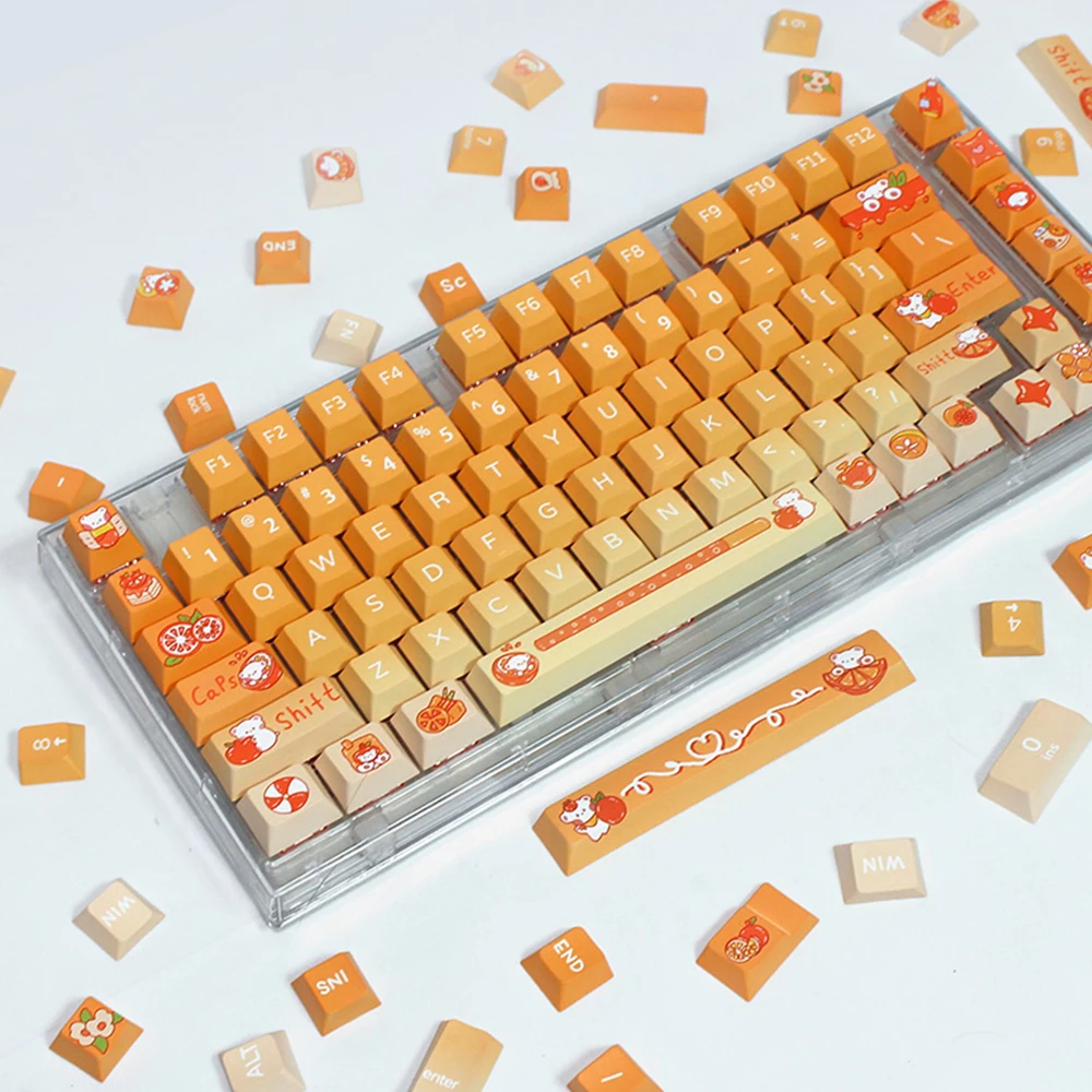 Карамельный медведь милый мультфильм оранжевый медведь Keycap 132 клавиш PBT Keycap Cherry high Matte сублимационная игра механическая клавиатура Keycap
Карамельный медведь милый мультфильм оранжевый медведь Keycap 132 клавиш PBT Keycap Cherry high Matte сублимационная игра механическая клавиатура Keycap