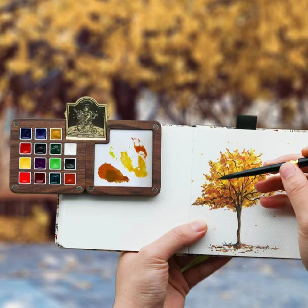 15 Grids Mini Wooden Paint Empty Box Palette Watercolor Sub-packing Box Travel Portable Paint Tray Painting Supplies
15 Grids Mini Wooden Paint Empty Box Palette Watercolor Sub-packing Box Travel Portable Paint Tray Painting Supplies
