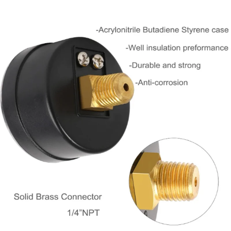 ABAG ECX2712B1 Pool Filter Pressure Gauge Adjustable Pointer 0.6MPA 6Bar Gauge 1/4" NPT
ABAG ECX2712B1 Pool Filter Pressure Gauge Adjustable Pointer 0.6MPA 6Bar Gauge 1/4" NPT
