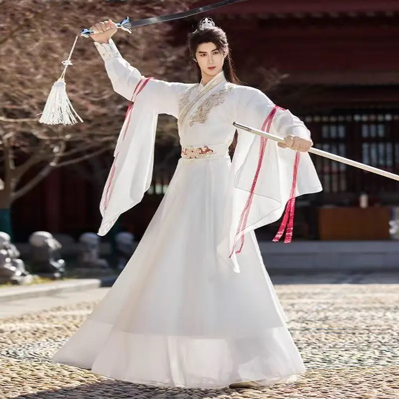 Traditional Chinese Sewed Hanfu Men's Ancient Weijin Period Clothing Halloween Party Swordsman Cosplay Suit Stage Show Outfits
Traditional Chinese Sewed Hanfu Men's Ancient Weijin Period Clothing Halloween Party Swordsman Cosplay Suit Stage Show Outfits