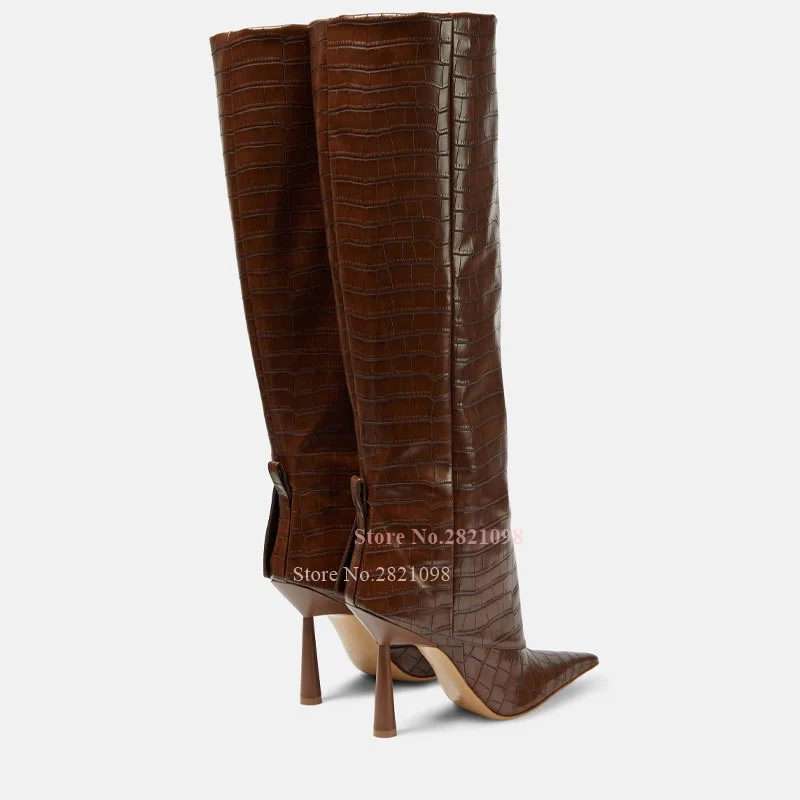 Foldover Brown Leather Pointed Toe Pull Loop At Heel Stiletto High Heeled Knee Length Boos Women Pointy Autumn Winter Long Bota
Foldover Brown Leather Pointed Toe Pull Loop At Heel Stiletto High Heeled Knee Length Boos Women Pointy Autumn Winter Long Bota