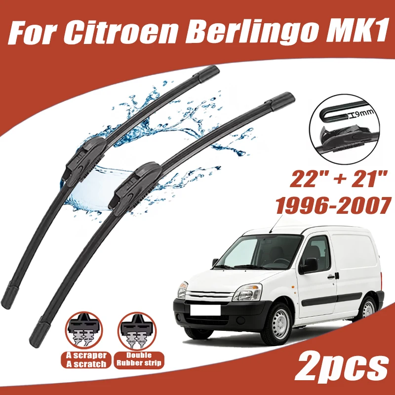 2Pcs 22"+21" Front Windshield Wiper Blades For Citroen Berlingo MK1 1996-2007 1997 1998 1999 Quiet Durable Windscreen Wipers
2Pcs 22"+21" Front Windshield Wiper Blades For Citroen Berlingo MK1 1996-2007 1997 1998 1999 Quiet Durable Windscreen Wipers