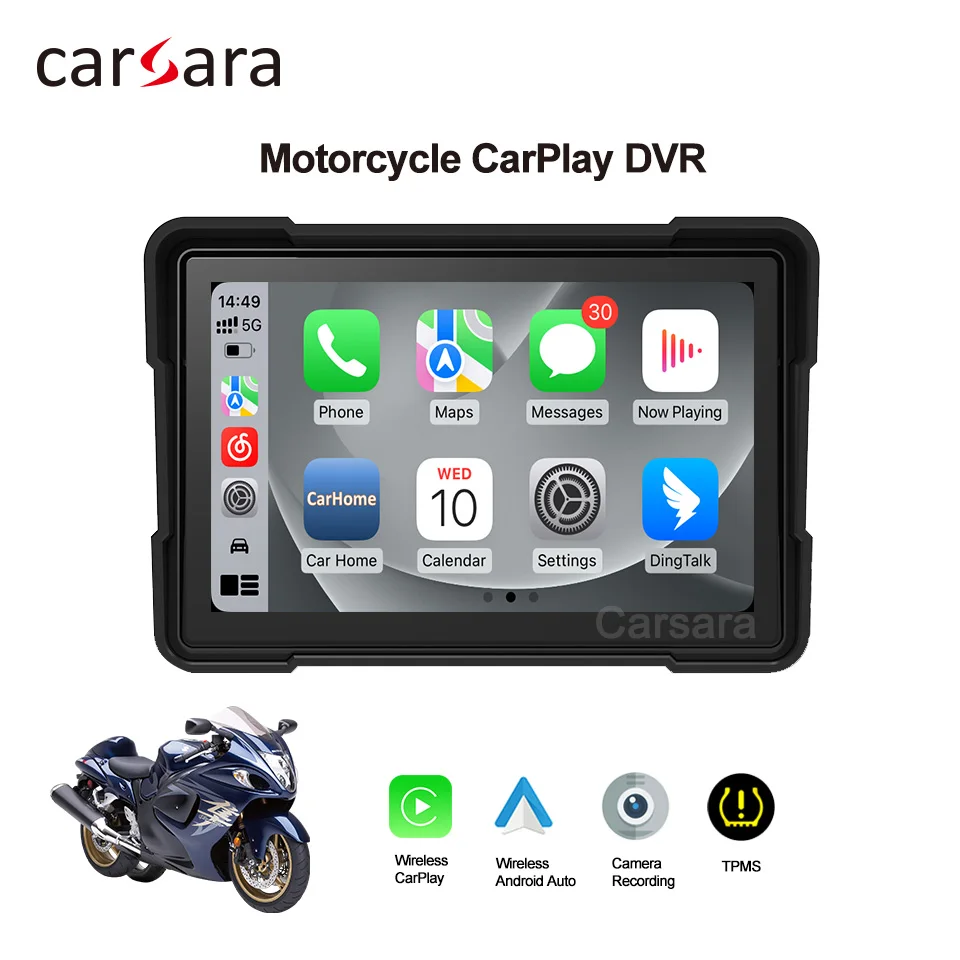 Motorcycle CarPlay Screen Wireless Android Auto Tablet Motorbike Navigation Monitor Waterproof Display Optional DVR Rear Camera
Motorcycle CarPlay Screen Wireless Android Auto Tablet Motorbike Navigation Monitor Waterproof Display Optional DVR Rear Camera