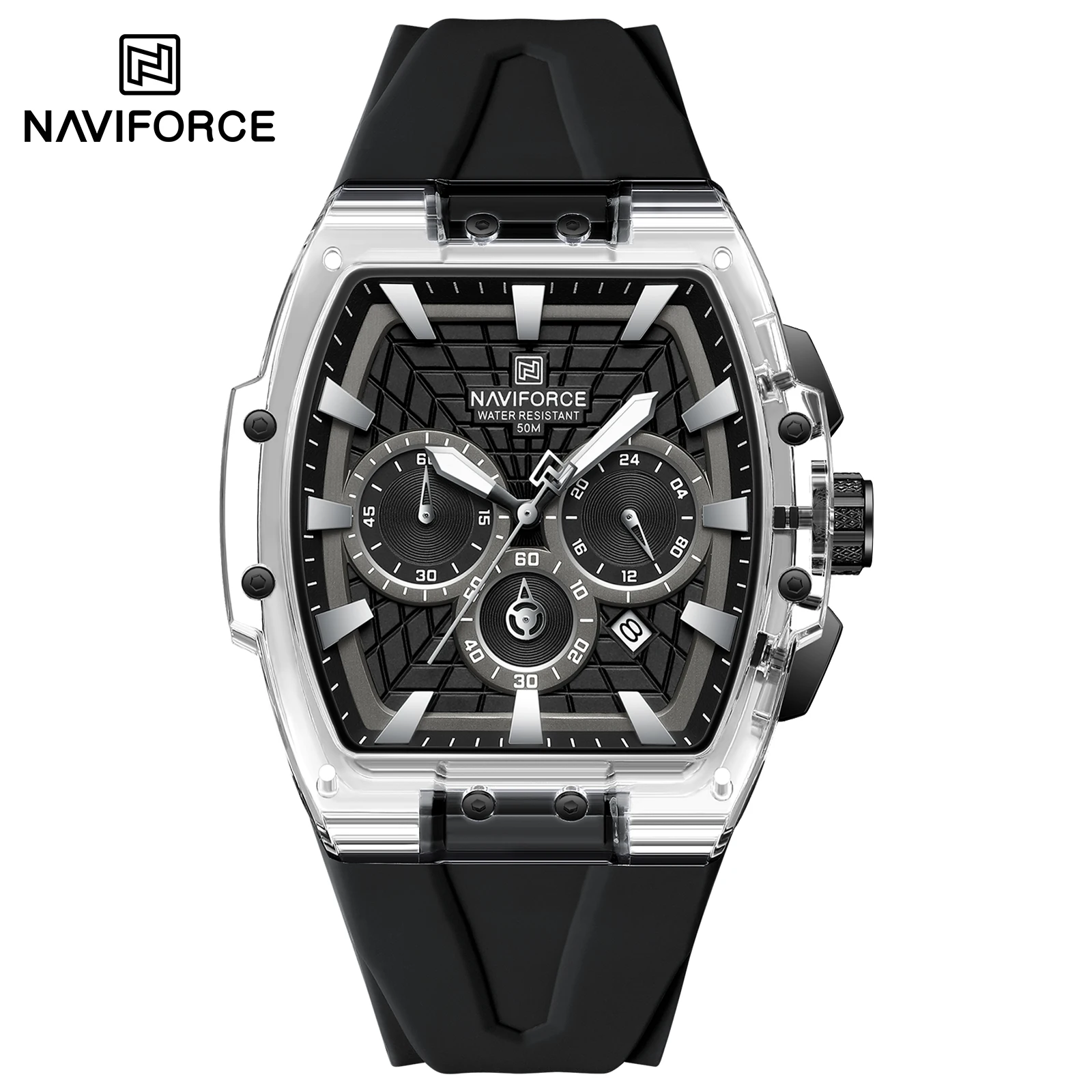 NAVIFORCE NF6113 Men Quartz Watch Luminous Waterproof Silicone Strap Sport Casual Watches for Man
NAVIFORCE NF6113 Men Quartz Watch Luminous Waterproof Silicone Strap Sport Casual Watches for Man