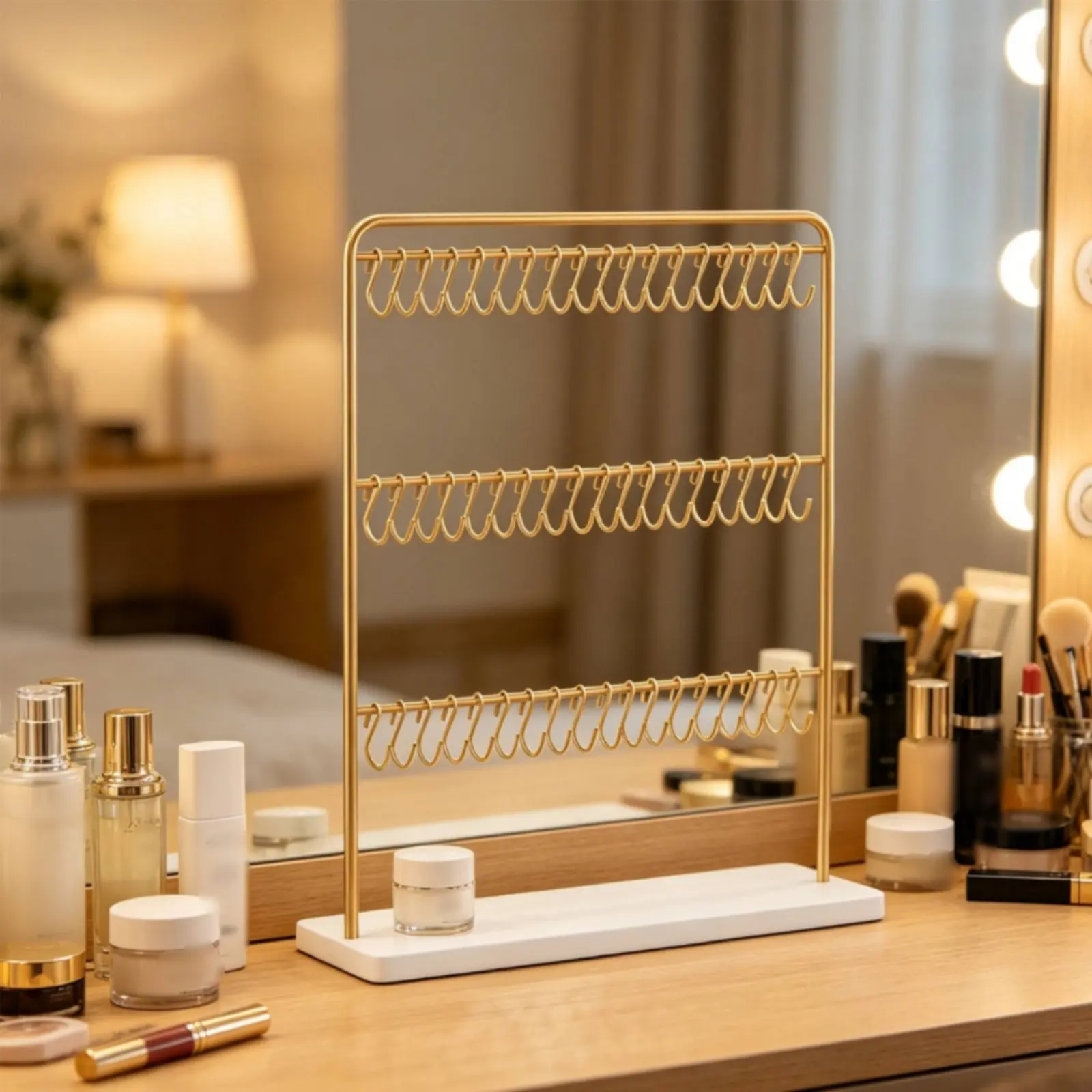 3-Tier Jewelry Display Stand Freestanding 60-Hook Bracelet Holder Countertop Jewelry Organizer Easy Reach Design
3-Tier Jewelry Display Stand Freestanding 60-Hook Bracelet Holder Countertop Jewelry Organizer Easy Reach Design