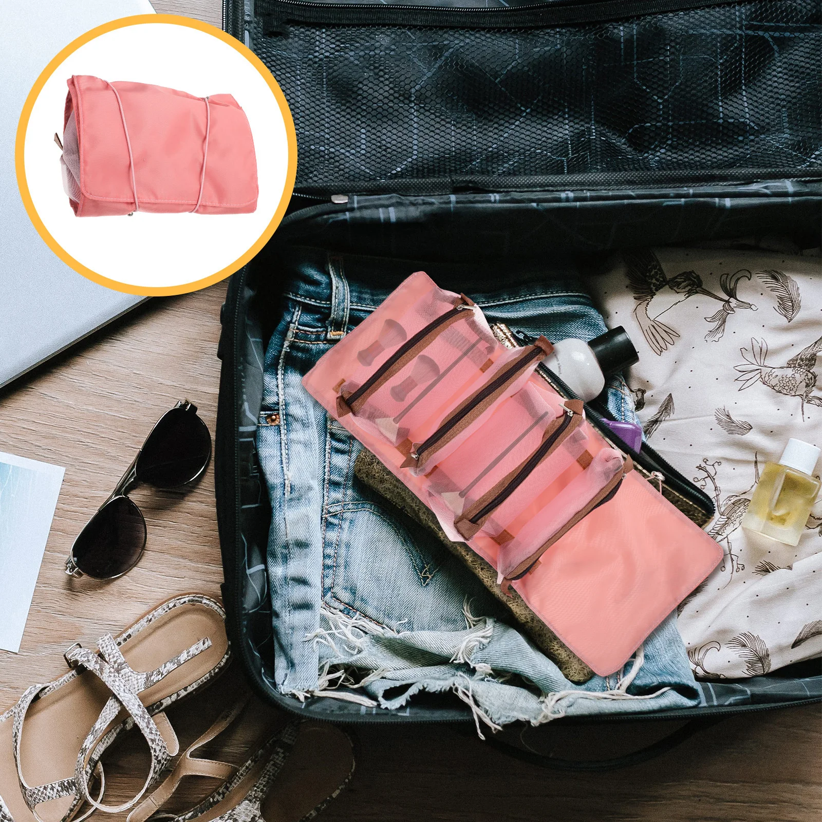 Folding Hanging Toiletry Makeup Bag Zipper Closure Storage Pouch Travel Organizer Portable Cosmetics Bag Durable
Folding Hanging Toiletry Makeup Bag Zipper Closure Storage Pouch Travel Organizer Portable Cosmetics Bag Durable