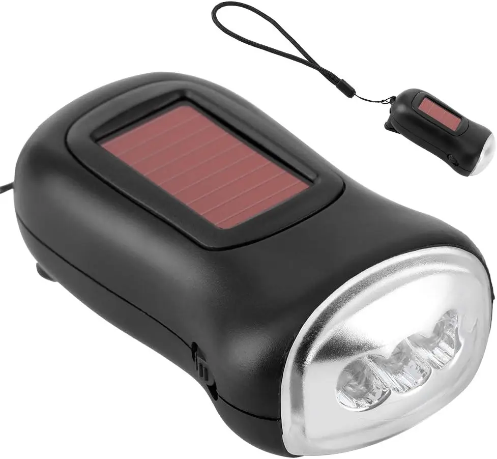 Hand Crank, Solar Powered Rechargeable Flashlight LED Dynamo Torch Emergency Supplies High Energy Conversion Portable Bright Fla
Hand Crank, Solar Powered Rechargeable Flashlight LED Dynamo Torch Emergency Supplies High Energy Conversion Portable Bright Fla