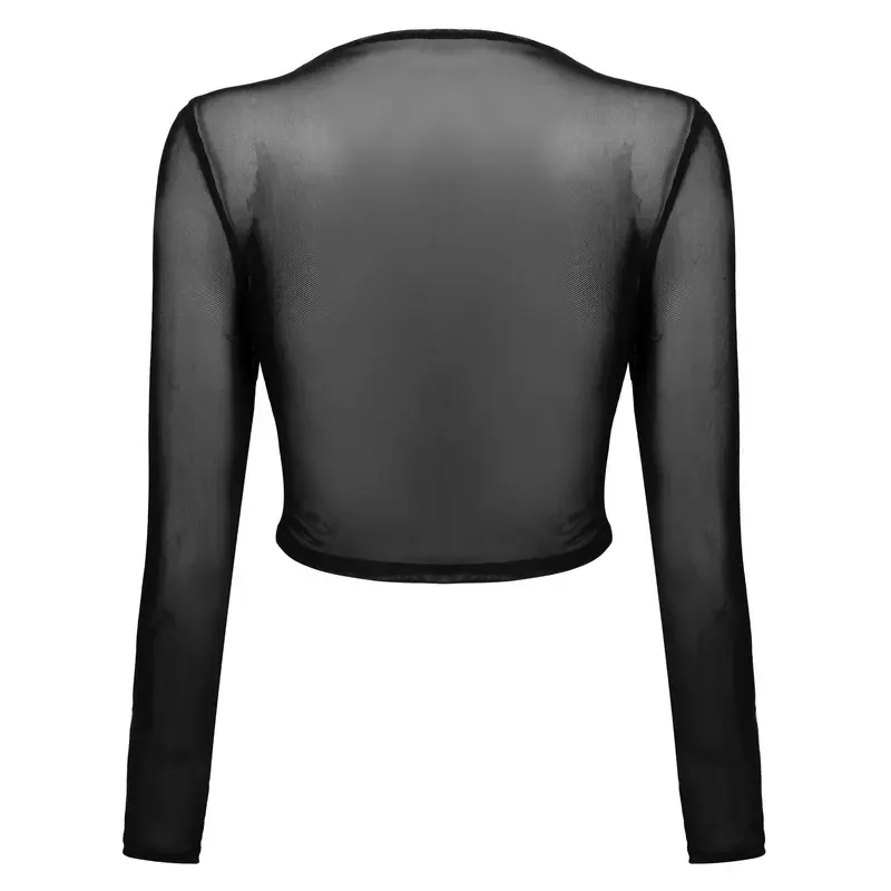RT01 Womens Long Sleeve Sheer Mesh Open Front Crop Tops Tee Shirt Blouse See Through Slim Fit T-Shirt Undershirt Lingerie Cl&Gf1
RT01 Womens Long Sleeve Sheer Mesh Open Front Crop Tops Tee Shirt Blouse See Through Slim Fit T-Shirt Undershirt Lingerie Cl&Gf1