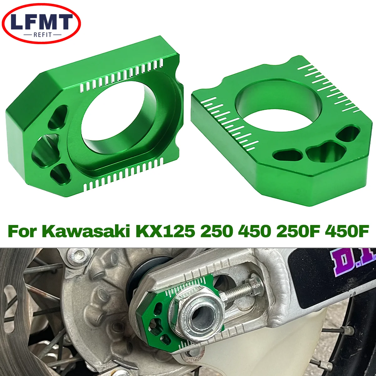 Motorcycle CNC Rear Axle Chain Adjuster For Kawasaki KX125 KX250 KX450 KX250F KX450F KLX450R For Suzuki RMZ250 RMZ450 Motocross
Motorcycle CNC Rear Axle Chain Adjuster For Kawasaki KX125 KX250 KX450 KX250F KX450F KLX450R For Suzuki RMZ250 RMZ450 Motocross