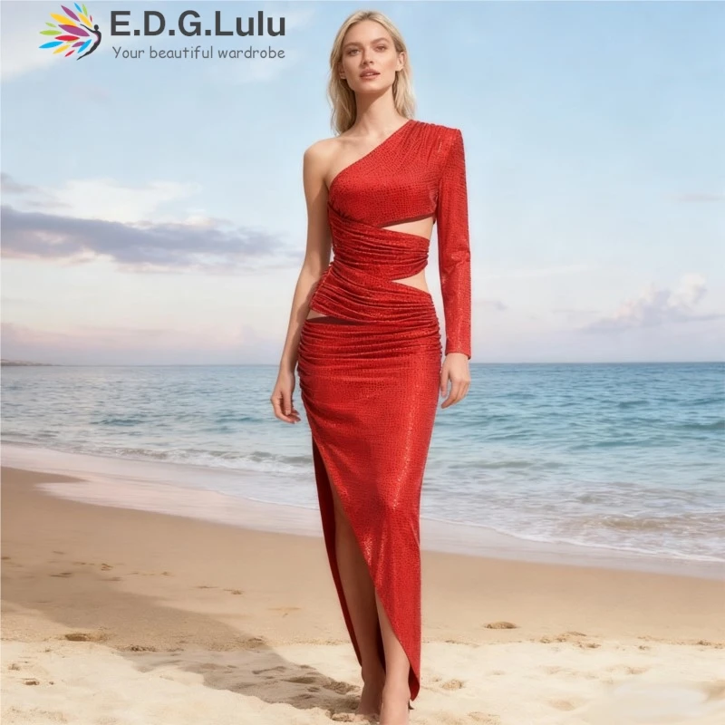 EDGLuLu Design Асимметричный воротник на одно плечо Красное платье с длинным рукавом Женское сексуальное длинное платье с высокой талией и боковым разрезом 1101
EDGLuLu Design Асимметричный воротник на одно плечо Красное платье с длинным рукавом Женское сексуальное длинное платье с высокой талией и боковым разрезом 1101