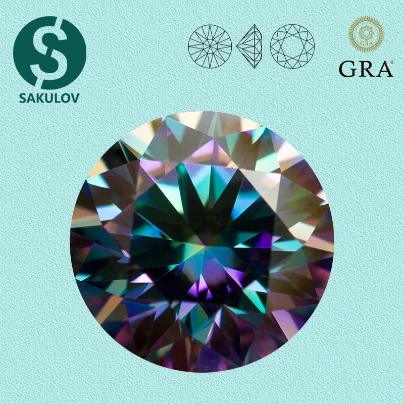 Rainbow-Green Color Moissanite Loose Stones 0.5-5.0ct VVS1 Lab Grown Diamond 3Excellent Round Cut Gemstones with GRA Certificate
Rainbow-Green Color Moissanite Loose Stones 0.5-5.0ct VVS1 Lab Grown Diamond 3Excellent Round Cut Gemstones with GRA Certificate