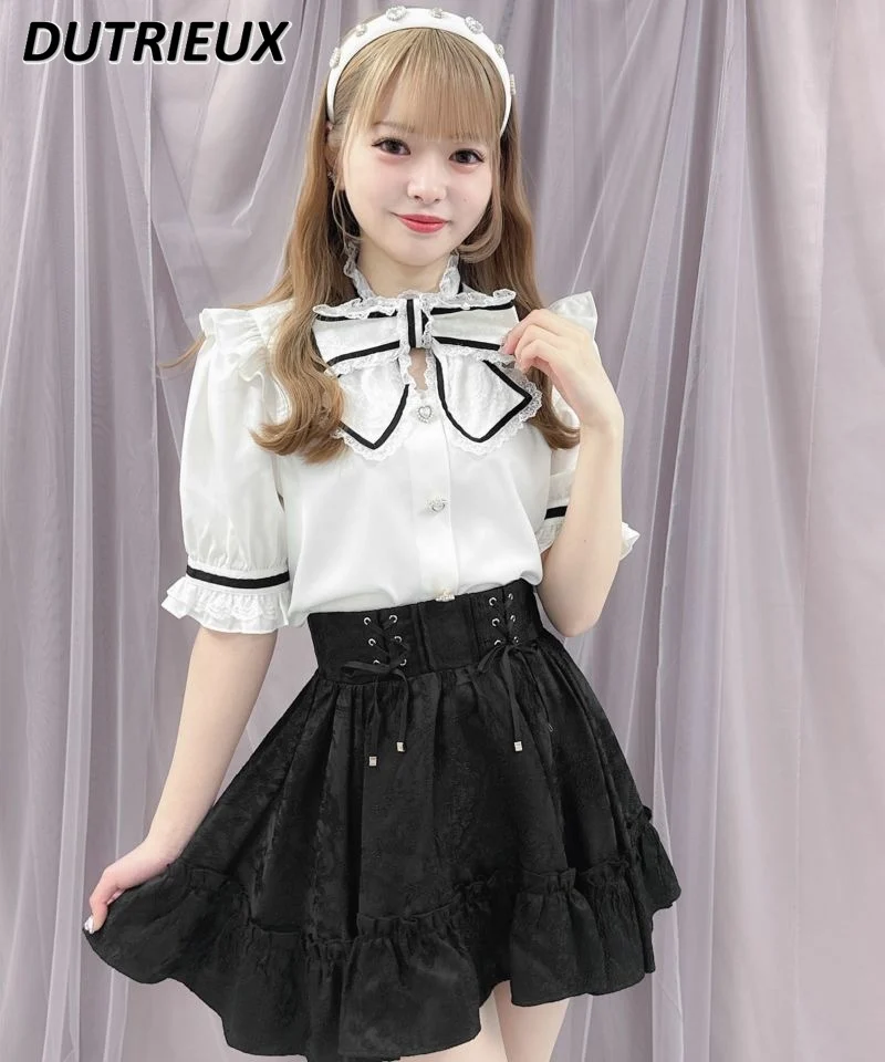 Japanese Style Rojita Skirt Women Sweet Lolita Lace-up Jacquard Pleated Skirt Summer High Waist A- Line Mini Skirts for Girls
Japanese Style Rojita Skirt Women Sweet Lolita Lace-up Jacquard Pleated Skirt Summer High Waist A- Line Mini Skirts for Girls