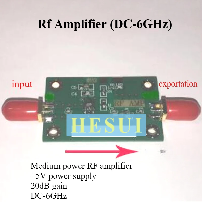 Rf amplifier module Microwave amplifier DC-6GHz 18dB medium power 433M amplification PA1-6
Rf amplifier module Microwave amplifier DC-6GHz 18dB medium power 433M amplification PA1-6
