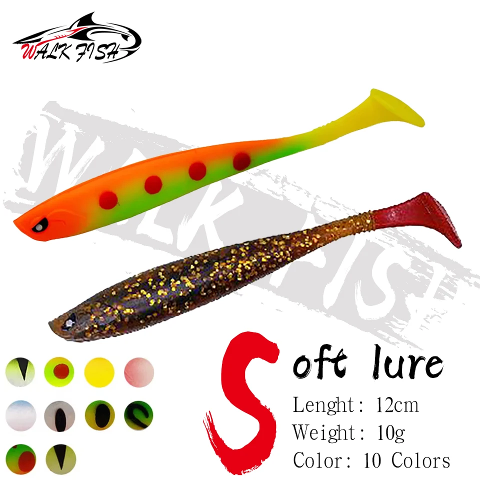 Мягкая рыболовная приманка WALK FISH, 12 см, 10 г, с глазами Alien Eye, Т-образным хвостом, рифленой спинкой, радужная, из ПВХ, искусственная приманка-свимбейт, воблер
Мягкая рыболовная приманка WALK FISH, 12 см, 10 г, с глазами Alien Eye, Т-образным хвостом, рифленой спинкой, радужная, из ПВХ, искусственная приманка-свимбейт, воблер