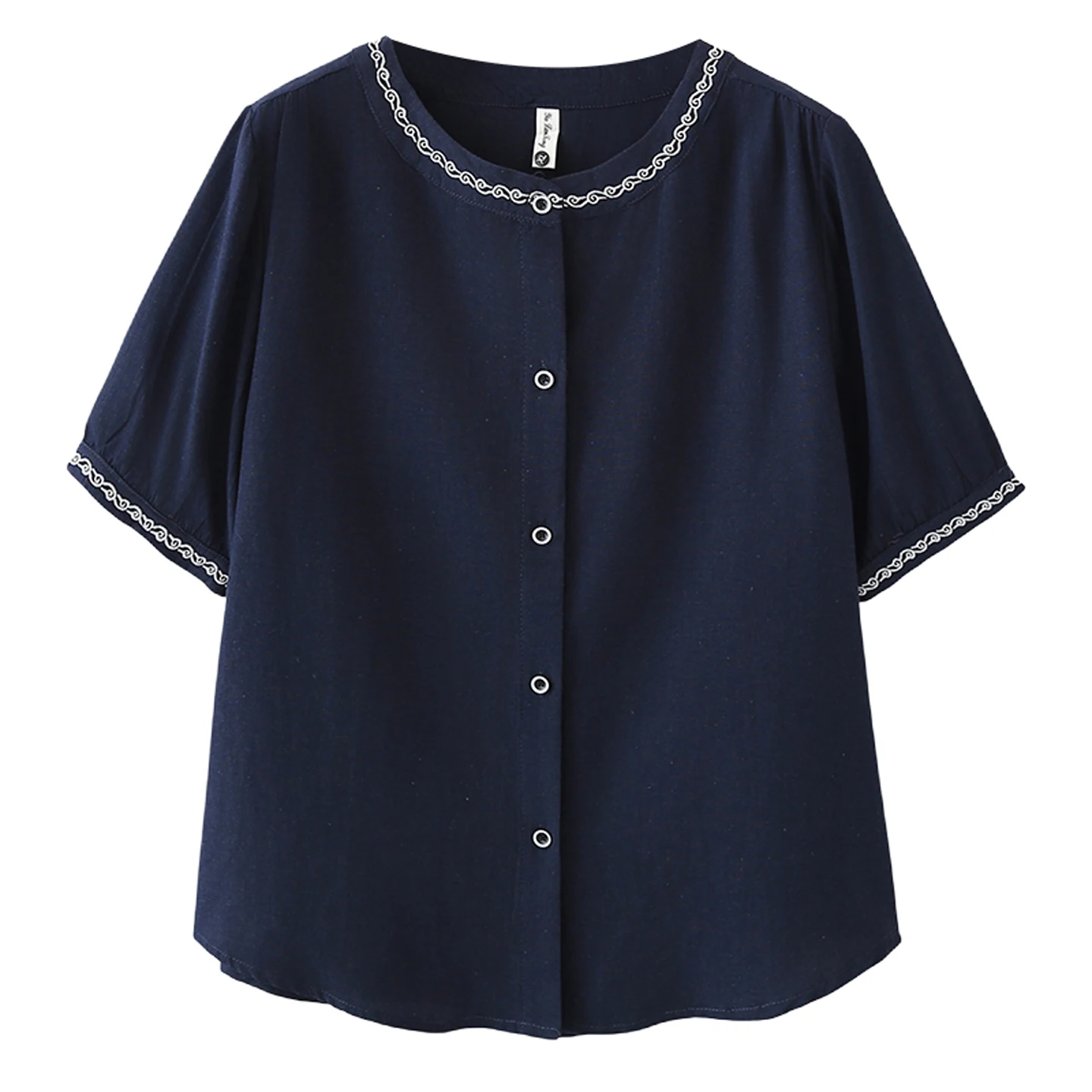 2026 Summer Plus Size Embroidery Round Neck Short Sleeve Shirt Retro Elegant Casual Blouse Curvy Ladies 580
2026 Summer Plus Size Embroidery Round Neck Short Sleeve Shirt Retro Elegant Casual Blouse Curvy Ladies 580