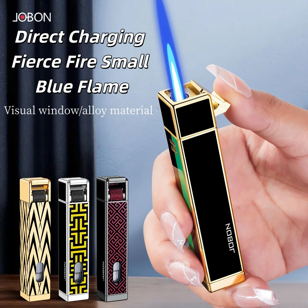 Fashionable Metal Straight Jet Blue Flame Gas Lighter, Equipped With Transparent Visible Windows, Compact And Easy To Carry
Fashionable Metal Straight Jet Blue Flame Gas Lighter, Equipped With Transparent Visible Windows, Compact And Easy To Carry