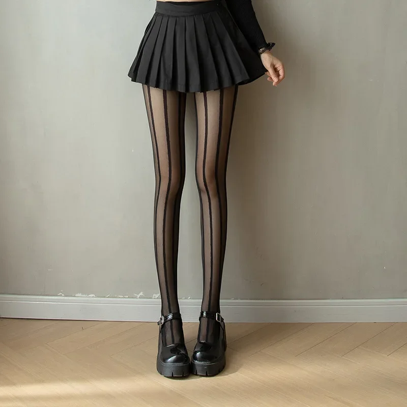 Sexy Women Black Stockings Slimming Vertical Stripes Lines Pantyhose Ultra-thin Tights
Sexy Women Black Stockings Slimming Vertical Stripes Lines Pantyhose Ultra-thin Tights