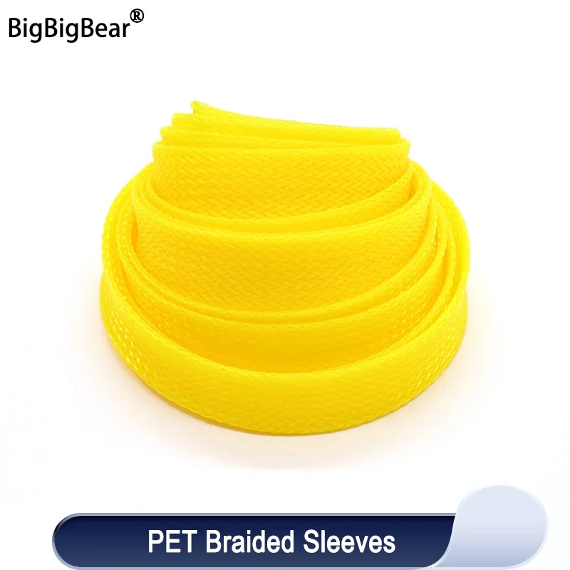1~50m PET Braid Sleeve UV Yellow 2/4/6/8/10/12/14/16/20/25/30mm High Density Protect Snake Skin Wrap Sheath For Electric Cables
1~50m PET Braid Sleeve UV Yellow 2/4/6/8/10/12/14/16/20/25/30mm High Density Protect Snake Skin Wrap Sheath For Electric Cables