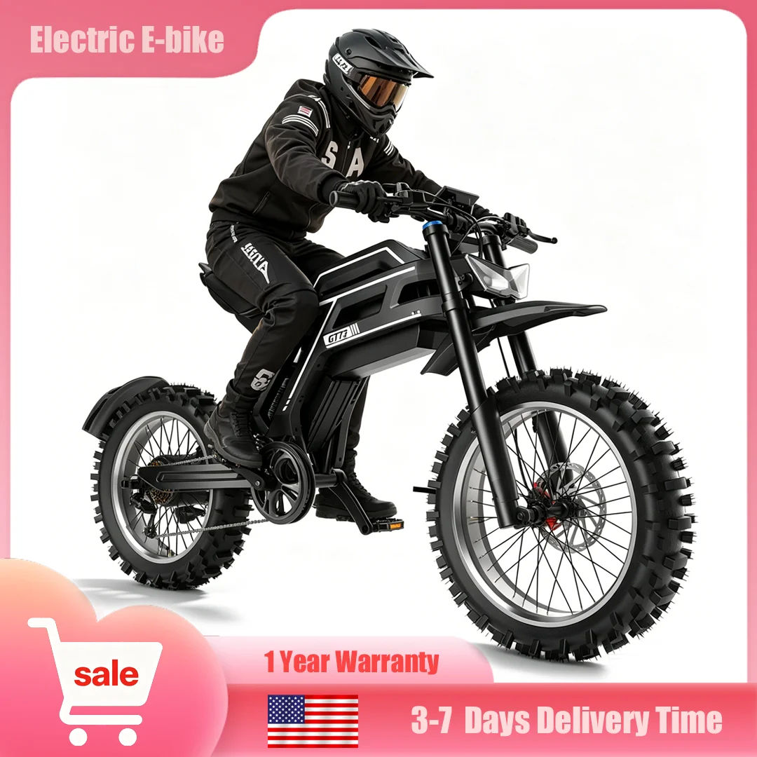 3000W High Power Fat Tire Electric Bike 22.5x3.5 Inch Max 70KM/H Off Road Mountain Ebike 58V 30Ah Removable Battery All Terrain Snow E-Motorcycle
3000W High Power Fat Tire Electric Bike 22.5x3.5 Inch Max 70KM/H Off Road Mountain Ebike 58V 30Ah Removable Battery All Terrain Snow E-Motorcycle