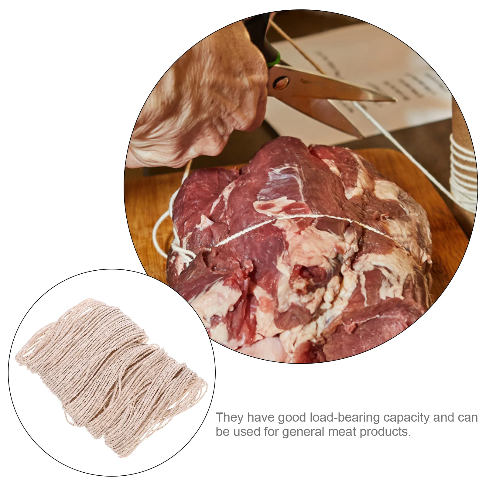 100M Pure Cotton Butcher Twine Heavy Duty Kitchen String for Meat Trussing Sausage Packaging Cooking Baking Ham Tying Craft Gift
100M Pure Cotton Butcher Twine Heavy Duty Kitchen String for Meat Trussing Sausage Packaging Cooking Baking Ham Tying Craft Gift