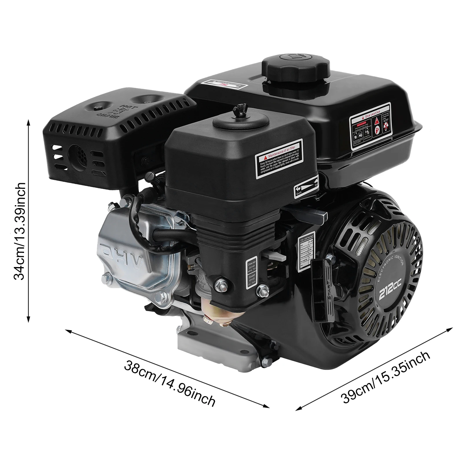 210cc 4-Stroke 7.5 HP Gasoline Engine Motor Air Cooled OHV Single Cylinder Pull Start Fit for GX160/170F
210cc 4-Stroke 7.5 HP Gasoline Engine Motor Air Cooled OHV Single Cylinder Pull Start Fit for GX160/170F