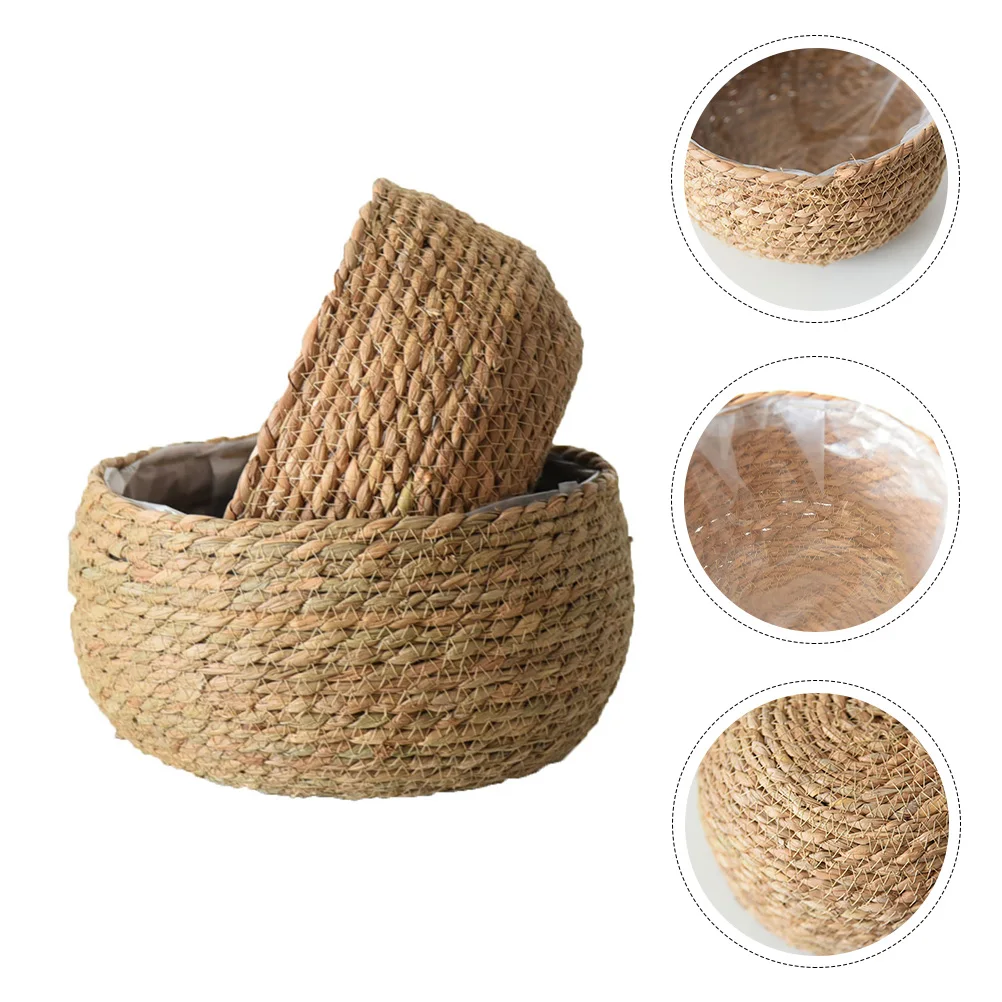 1pc Woven Straw Round Flower Basket Storage Plant Container Natural Hemp Handmade Seaweed Multi Functional Makeup Brush Holder
1pc Woven Straw Round Flower Basket Storage Plant Container Natural Hemp Handmade Seaweed Multi Functional Makeup Brush Holder