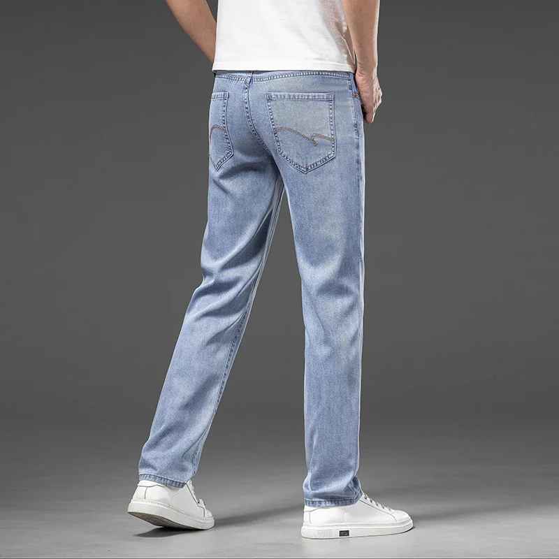 New style stretch men's jeans for summer Men's straight lyocell stretch denim trousers men's thin pants
New style stretch men's jeans for summer Men's straight lyocell stretch denim trousers men's thin pants